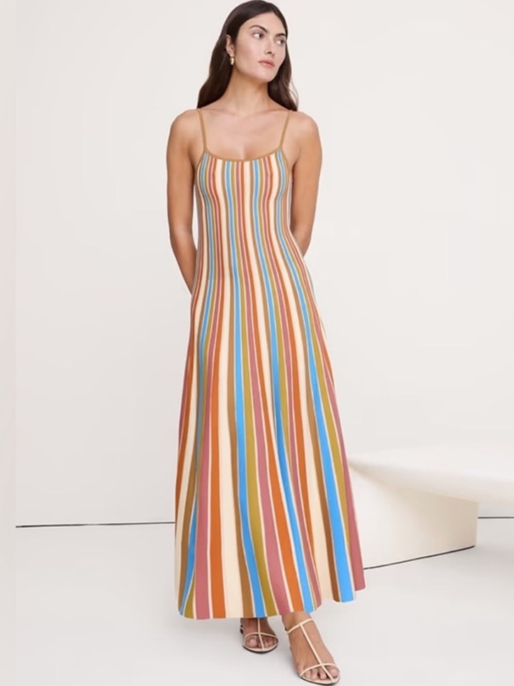 Banana Republic Sculpted Stripe Maxi Dress NWOT